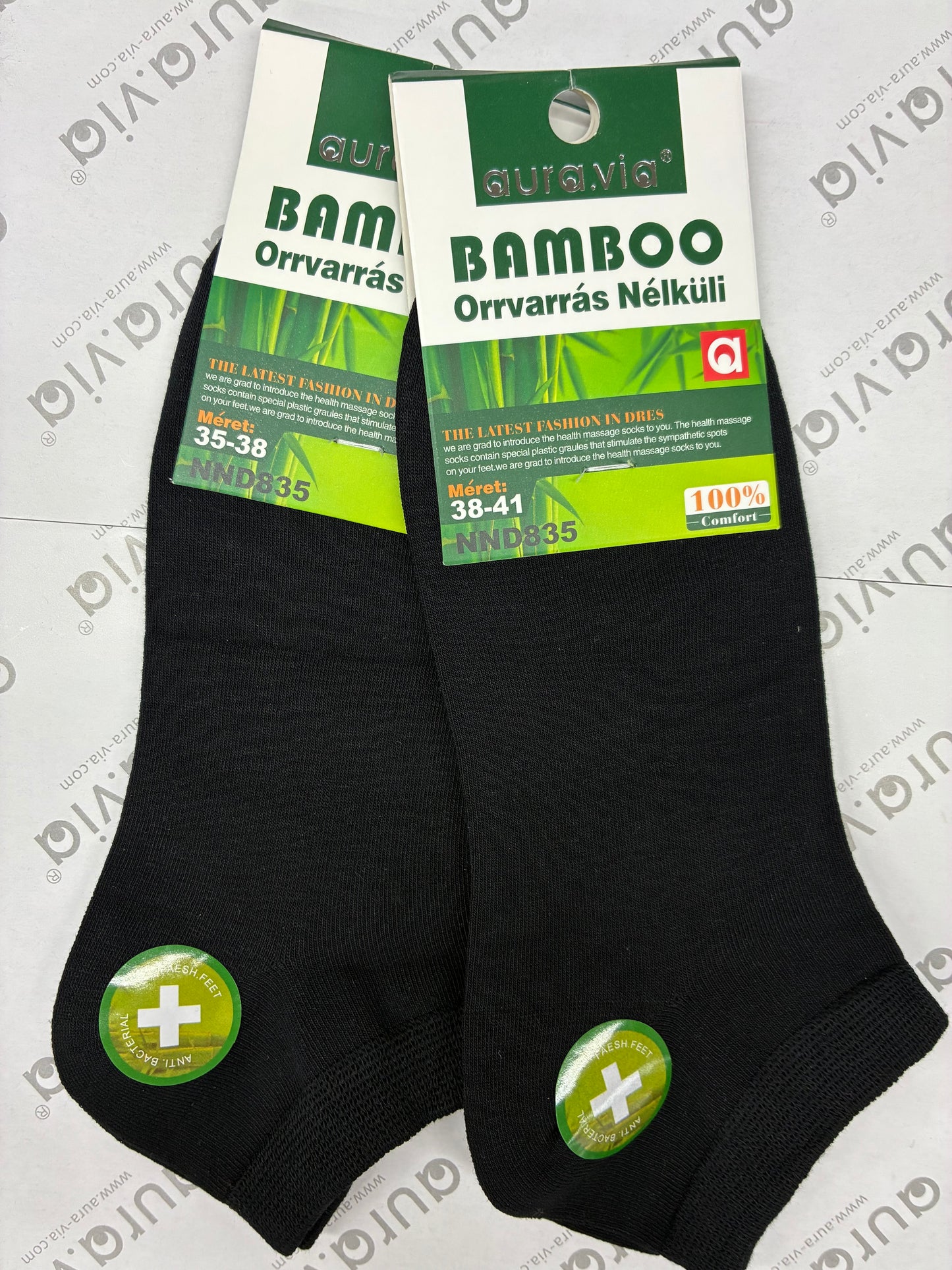 Bambus ökklasokkar svartir 35/38 & 38/41