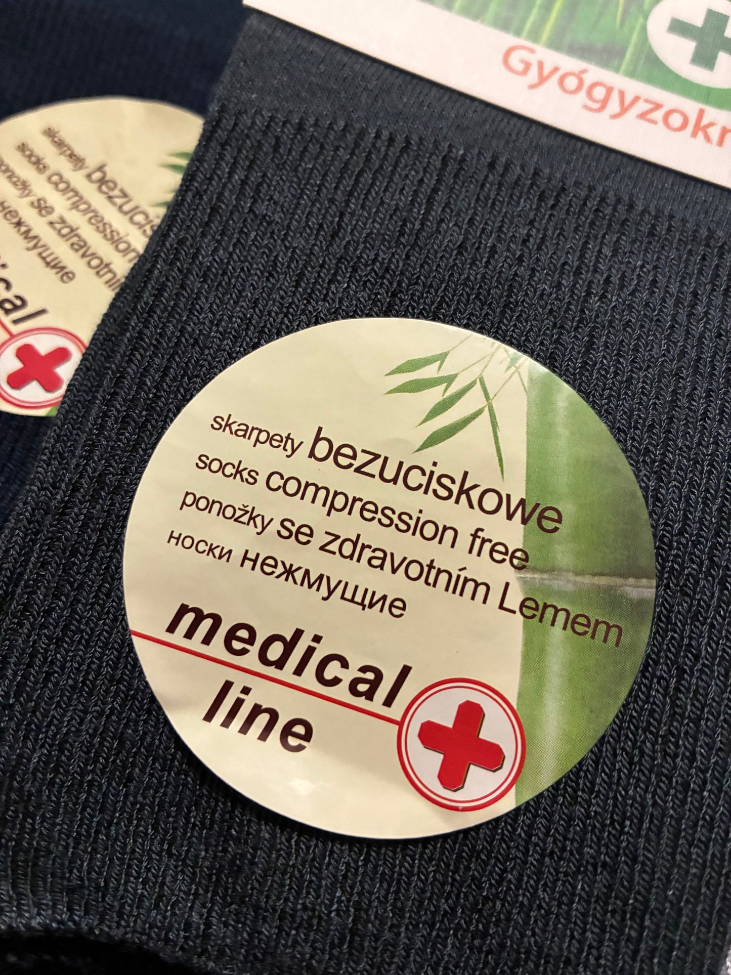 Herrasokkar Medical bamboo með lausu stroffi st 39-46