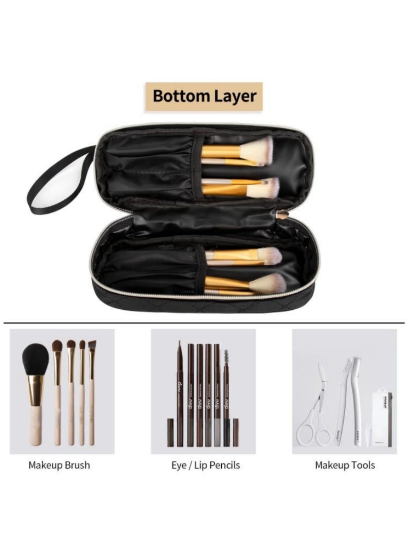 Snyrtitaska með burstahólfi 25x15cm