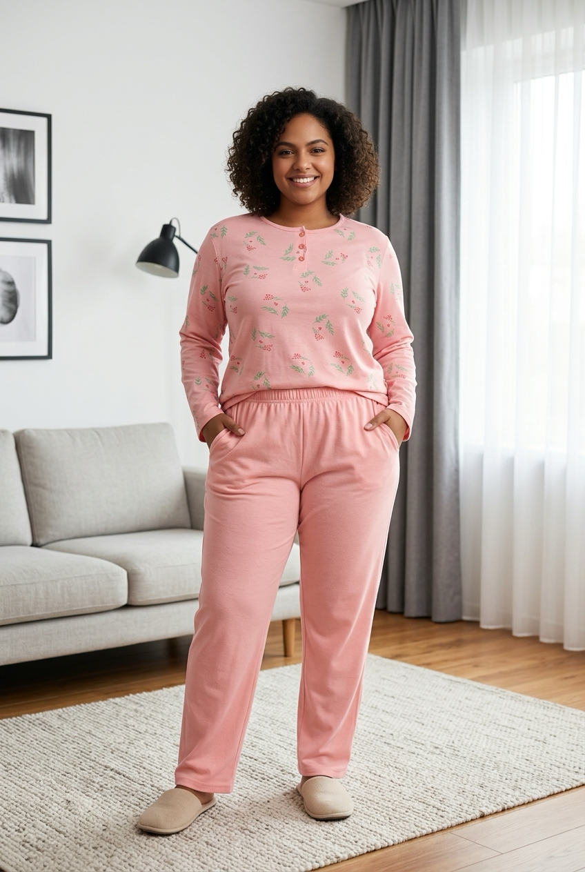 Náttföt langerma dömu S-XXL