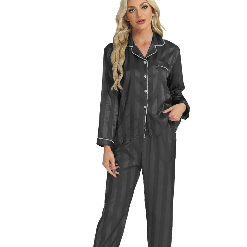 Náttföt satín röndótt M-XL. 6 Litir.