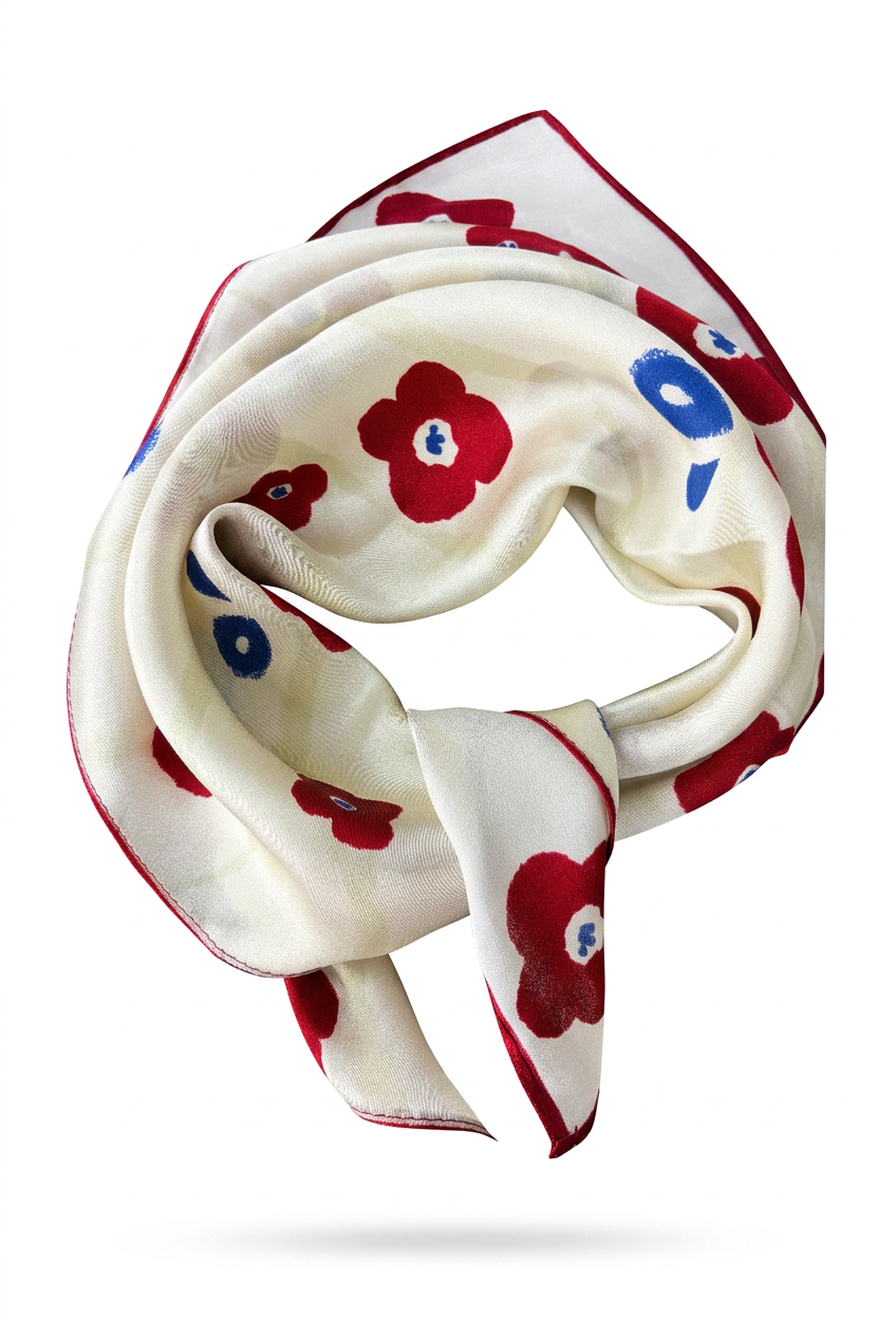 Silki slæða 100% Mulberry 53x53 cm