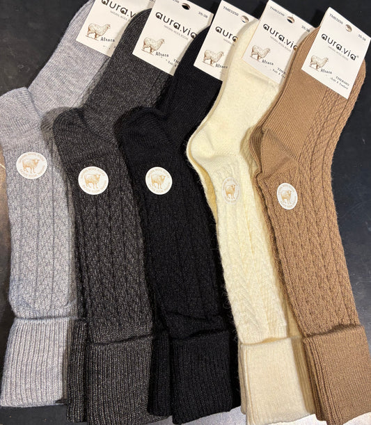 Hnéháir sokkar 35% alpaca. 35/38 & 38/41.