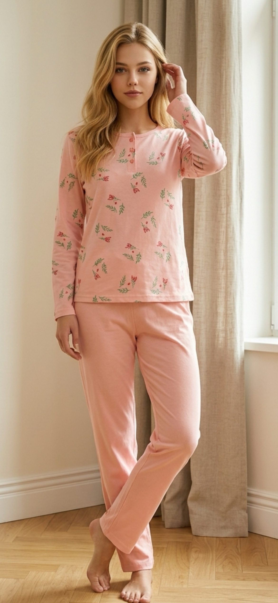 Náttföt langerma dömu S-XXL