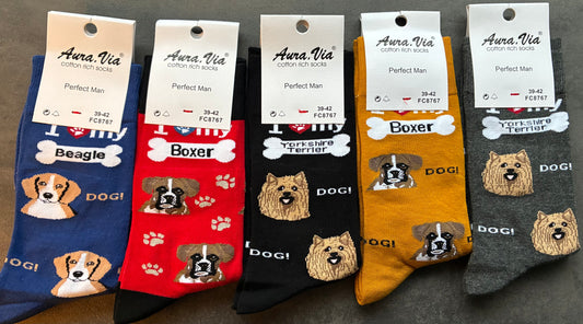 Sokkar með hunda myndum st 39-46