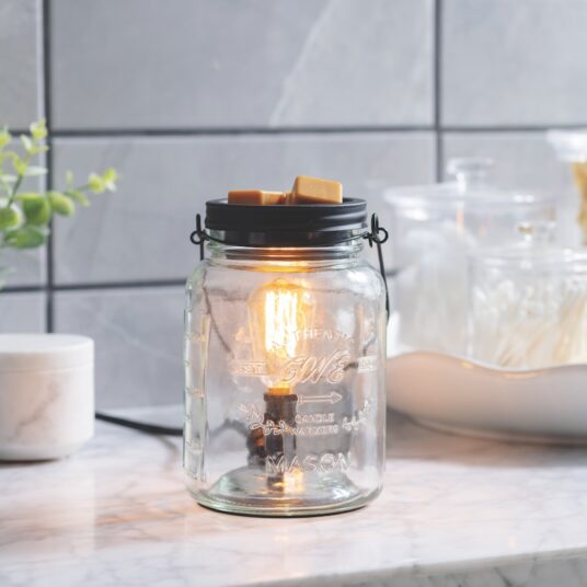 Lampi & vaxhitari Glass Mason jar NÝTT!
